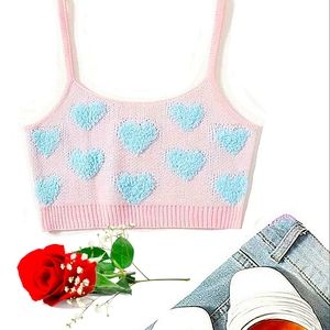 HEART KNIT CROP TOP